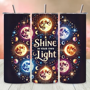 Pastel Moon Tumbler Wrap Design, Shine Moon Sublimation PNG, Celestial 20 Oz Skinny Tumbler Wrap, Outer Space Digital Download