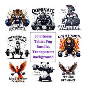 Fitness TShirt PNG Bundle, Motivational Workout Shirt Quotes, Gym Cut Files for Cricut, Mega Fitness PNG Pack, Exercise Design Bundle