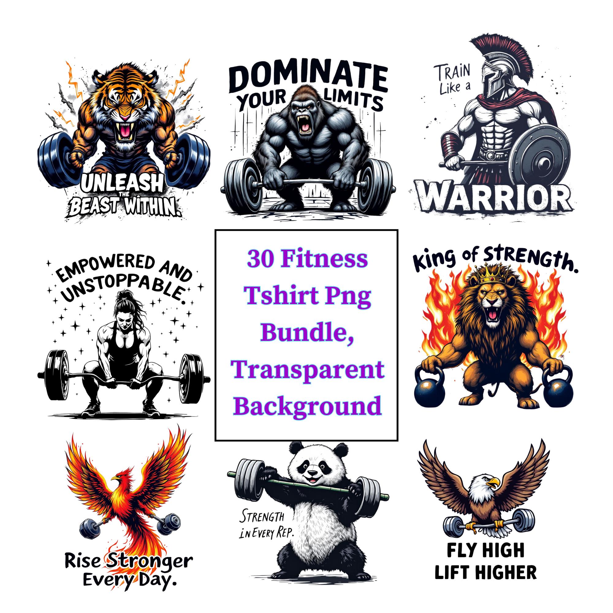 Fitness TShirt PNG Bundle, Motivational Workout Shirt Quotes, Gym Cut Files for Cricut, Mega Fitness PNG Pack, Exercise Design Bundle