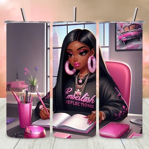 Black Girl Inspirational Tumbler Wrap Sublimation Design, 20oz Straight Tumbler Wrap Digital Download, African American Tumbler Wrap Design