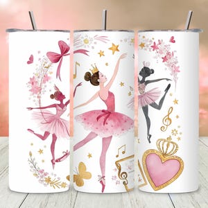 Ballet Dancer Tumbler Wrap 20 oz, Ballerina Dancer Sublimation PNG Design, Dance Mom Skinny Tumbler Wrap, Ballet Tumbler Wrap PNG