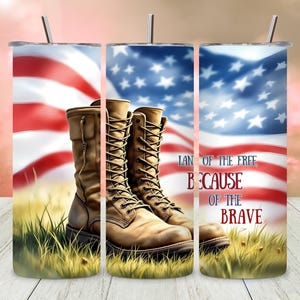 Veteran Memorial Day Tumbler, 20oz Skinny American Flag Wrap, 4th of July Sublimation Design, Tumbler PNG, Digital Download