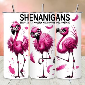 Emballage de gobelet manucure drôle, Sublimation mince flamant rose, téléchargement numérique 20 oz PNG, impression transparente amusante pour les gobelets