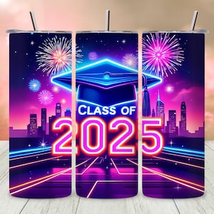 Class of 2025 Graduation Tumbler Wrap 20 oz, Graduation Skinny Tumbler Sublimation PNG, 20 oz Graduation Tumbler Design, Senior Gift Wrap