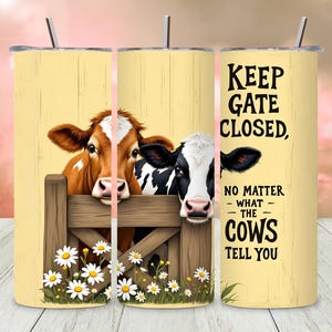 Cute Cows Tumbler Wrap PNG, Funny Sarcastic Cow 20 Oz Skinny Sublimation Tumbler PNG, Country Western Tumbler Design Digital Download