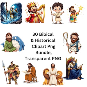 Biblical Characters Clipart, Historical Bible People PNG, Watercolor Christian Art, Whimsy Sublimation, Junk Journal Jesus Mary Moses