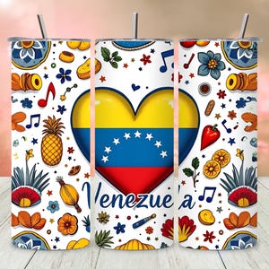 Envoltura para vaso de Venezuela PNG, diseño de vaso delgado de Venezuela de 20 oz, envoltura térmica de Venezuela, descarga digital, arte de vaso con la bandera de Venezuela