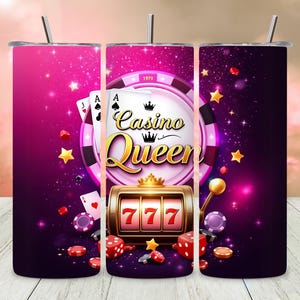 Kasino-Nacht-Becher-Verpackung, 20 Unze dünner Becher-Sublimations-Design, Glücksspiel-Thema-Becher-Verpackung, Würfelkarten-Becher-Design, Kasino-Geschenkidee
