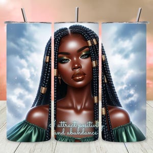 Black Girl Inspirational Tumbler Wrap Sublimation Design, 20oz Straight Tumbler Wrap Digital Download, African American Tumbler Wrap Design