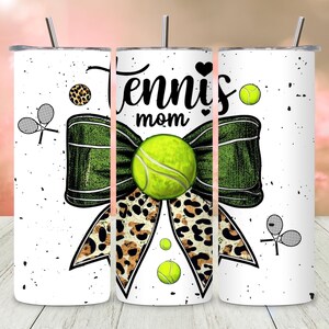 Coquette Tennis Mom Tumbler Wrap, 20oz Skinny Sublimation Design, Sporty Tumbler PNG, School Spirit Tumbler, Digital Download