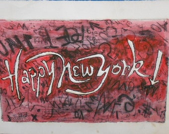 Happy New York 77 by Michael Ponce De Leon -  Intaglio Graffiti print