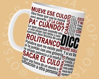 Caneca venezuelana taza de venezuela diccionario venezolano Arte Tradicional Venezolano venezuela presente