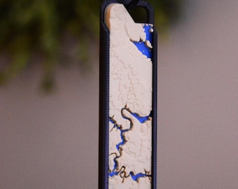 Tagi topograficzne, brelok drukowany w 3D, personalizowany brelok z mapą topograficzną, tag odrzutowy, góry