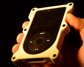 Rugged Industrial iPod Classic Case, Grippy, Minimalist Design, Lanyard Mount