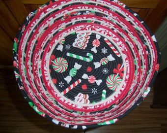 Large Christmas Fabric wrapped bowl
