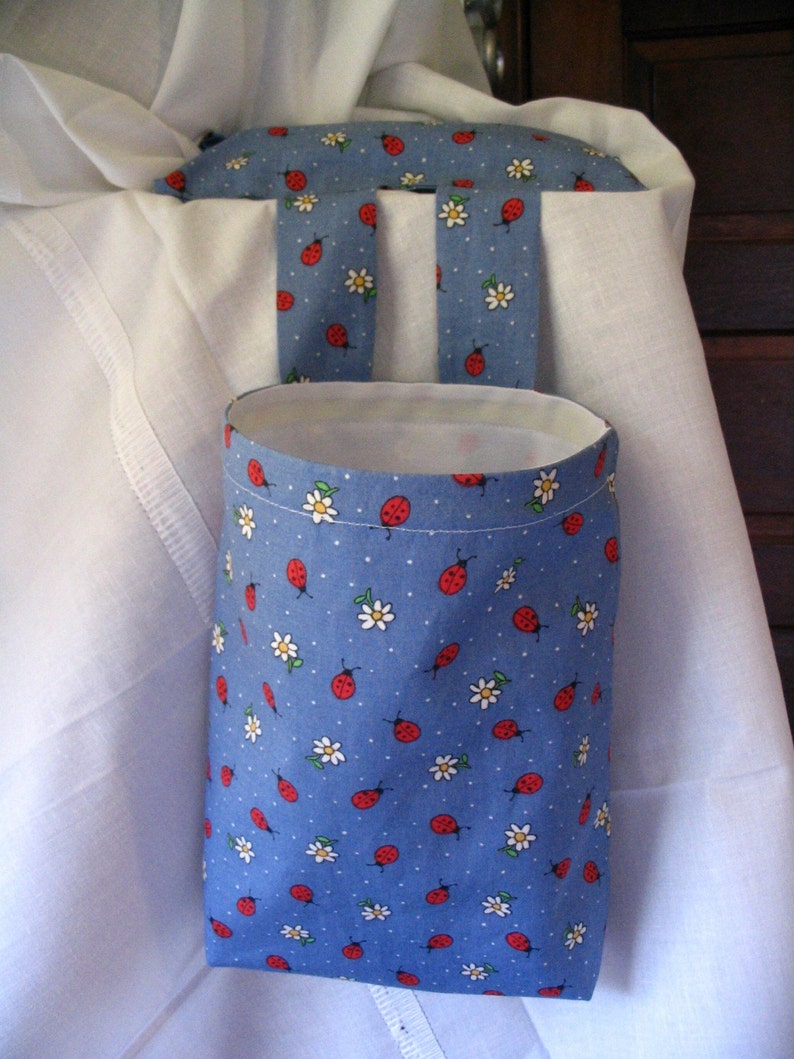 Handmade sewing bag/ Pin cushion Lady bug Fabric image 1