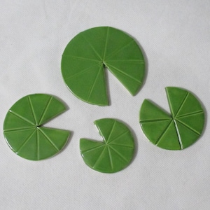 B1 -  GORGEOUS LILY Pads Set - Ceramic Mosaic Tiles