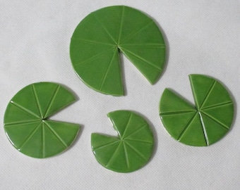 B1 -  GORGEOUS LILY Pads Set - Ceramic Mosaic Tiles