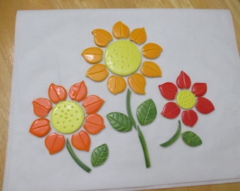 3F - YELLOW, Orange, Red FLOWERS Set - Ceramic Mosaic Tiles