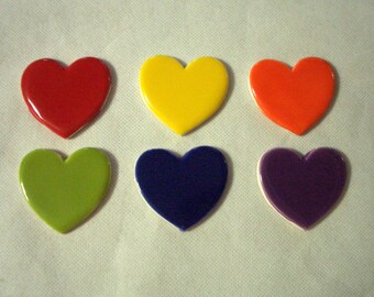 RBH2 - RAINBOW HEARTS Tiles - Ceramic Mosaic Tiles
