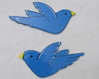 BB - 2 BLUE BIRDS - Ceramic Mosaic Tiles