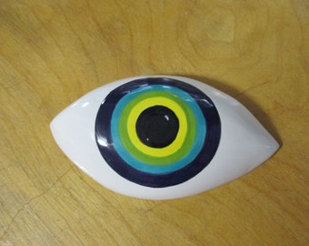 Q - 3D Ceramic Eye Wall Plaque - Bullseye Design
