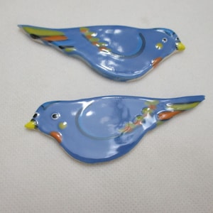 P2 - BLUE BIRDS PAIR - Ceramic Mosaic Tiles
