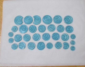 31TQ - 31 stuks Turquoise BLUE SWIRLS - keramische mozaïektegels
