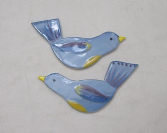 BY - 2 BLUE BIRDS - Ceramic Mosaic Tiles