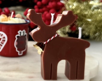 Beeswax Reindeer Candle – Gingerbread Scented Christmas Decor