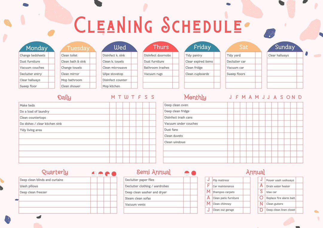 EDITABLE Cleaning Planner | Printable Cleaning Checklist & Schedule ...