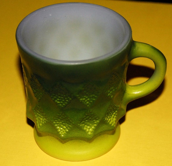 Items similar to Retro Fire King Green Kimberly Mug on Etsy