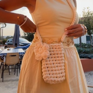 Crochet phone pouch, handmade cell phone case, chic customizable handcrafted crossbody bag