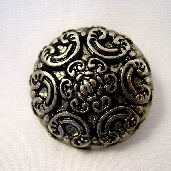 Silver tone BUTTON vintage looking  intricate design for Coats Jackets