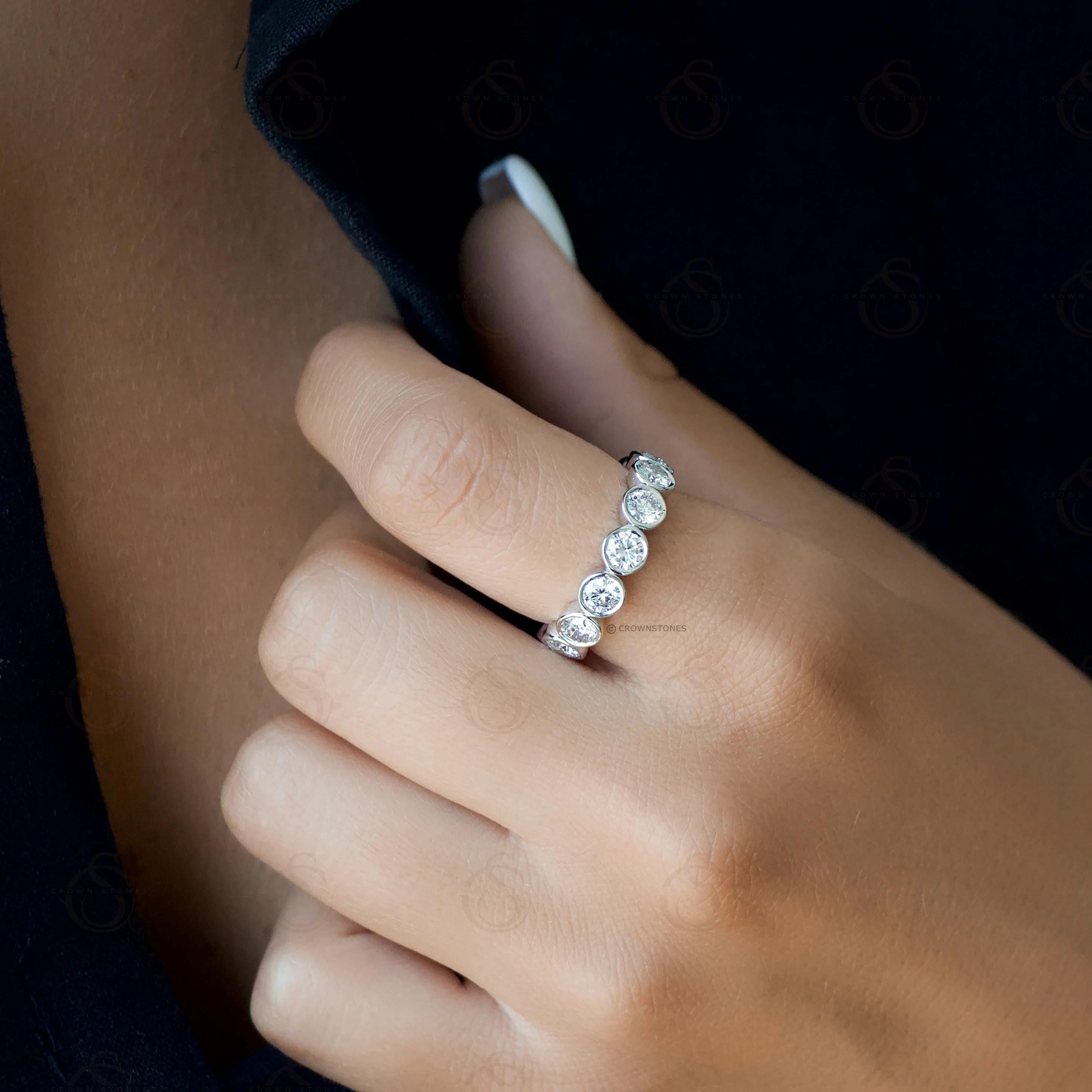 Anillos De Compromiso Anillo De Boda De Moissanita De 4,5 CT Para Mujer, Plata De Ley 100 Oro 24k Puro