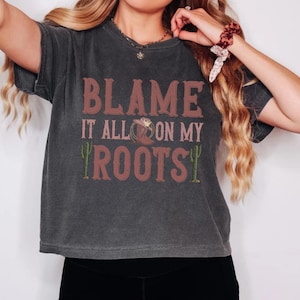 Cowgirl Boots Crop Top, Country Shirt, Western T- shirt, Rodeo Shirt, Cowgirl Comfort Colors Crop Shirt, Country Music Shirt, Blame It All