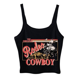 Country Crop Tank, Vintage Cowgirl Shirt, Western Crop Tank Top, Rodeo T shirt, Retro Bull Tank Top, Cowboy Crop Top