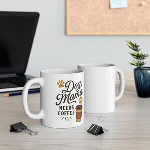 Hond mama koffiemok, leuk cadeau huisdier minnaar, mok koffieliefhebber, koffiekopje voor hondenbezitters, mok huisdier moeder, hond mama heeft koffie nodig