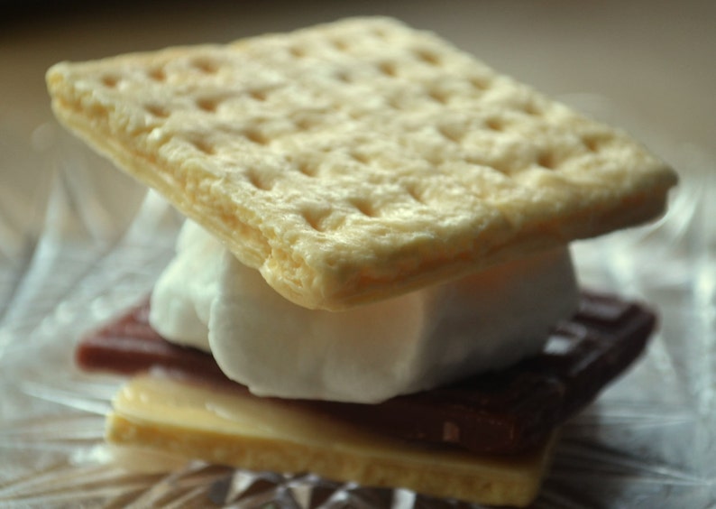 Toasty S'More Soap Smores Graham Cracker Camping Novelty Soap Marshmallow Soap Chocolate Dessert Fun Soap Kids Soap image 2