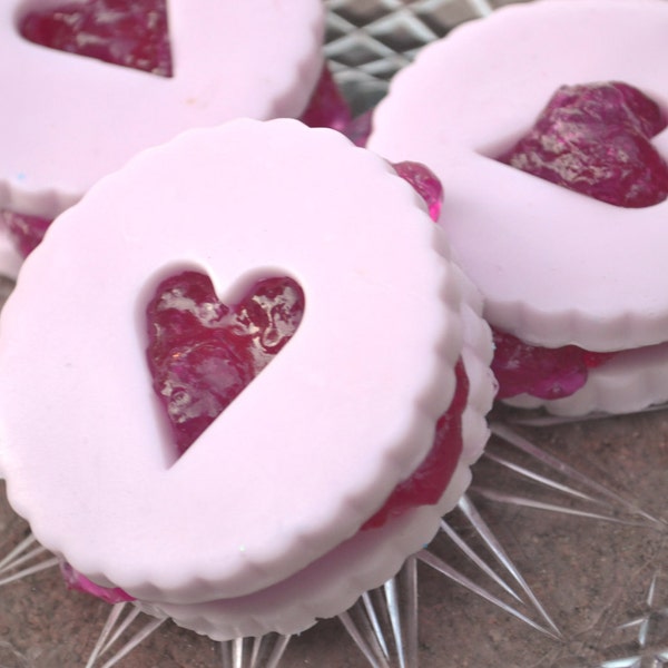 Valentines Day - Strawberry Jam Linzer Tart Soap - Valentine's Day Soap - Cookie Soap - Heart