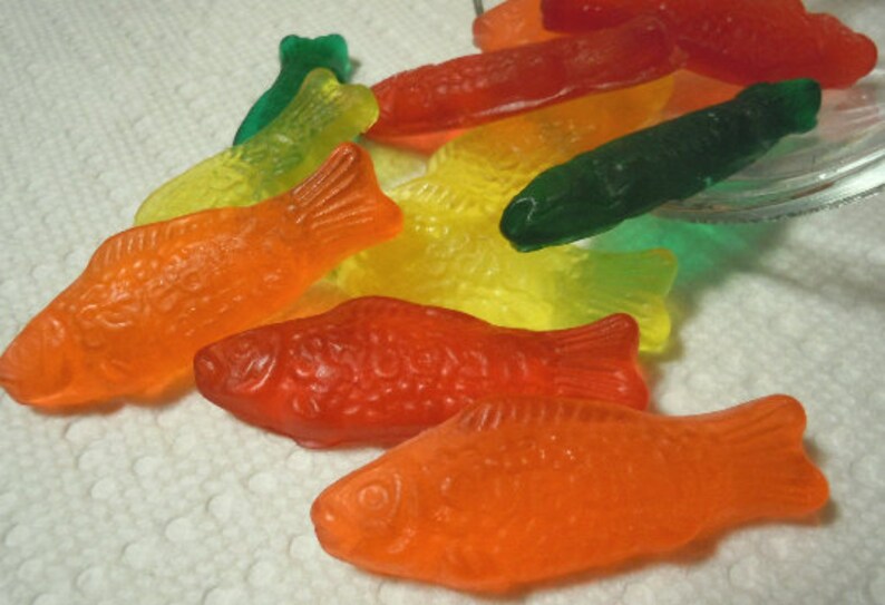 Rainbow Gummy Fish Candy Soap Candy Red Fish Gummy Holiday Party Favor Kids Cherry Vegan image 2