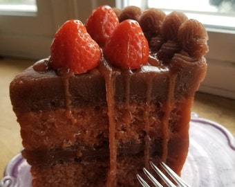 Chocolate Raspberry Cake Soap - Cake Soap - Party Favor - Dessert -prop - chocolate - cake