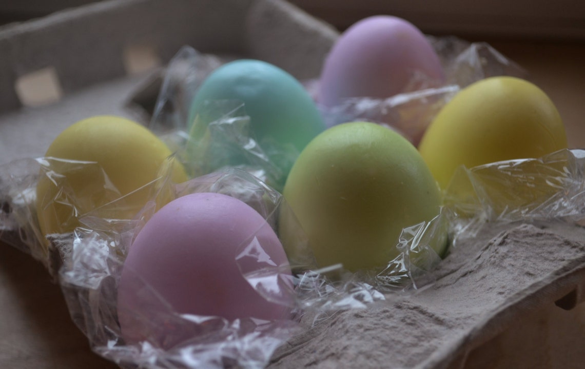 Easter Egg Soap Half Dozen Colored Egg Soaps in Carton Egg Etsy