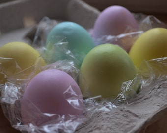 Ostereier Seife - Halbes Dutzend Bunte Eier in Kartons - Ei Seife - Gefärbte Ostereier - Neuheit Seife - Frühling - Frühling Dekor - Vegane Seife