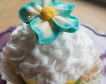 Ribbon Flower Blooms Cupcake Soap - Flower - Spring  - Dessert - Cupcake Soap - Party Favor - Shower - Birthday - Gift for Her - Cupcake