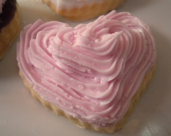 Sweet Hearts Buttercream Cookie Soap - gift for her - Food Prop - Valentines Day - Heart - Soap - Mothers Day - Heart Cookie - Cookie Soap