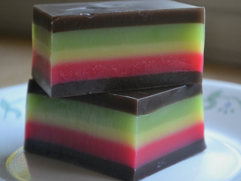 Neopolitan Cookie Soap Bakery Soap Cookie Food Soap Italian Cookie Neopolitan Cookie Fake Food Prop Rainbow image 2