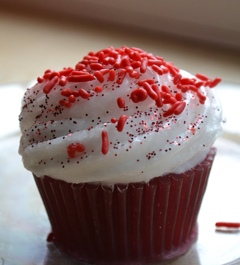 Cupcake Soap Red Velvet Cupcake Soap Holiday Gift Fake Food Dessert Soap Vegan Soap Christmas Soap Cupcake Red Velvet image 4