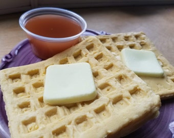 Petit-déjeuner Gaufres au sirop d'érable Savon - Savon alimentaire - Nourriture petit déjeuner - Brunch - Faux Aliments - Savon Amusant - Gaufres - Cadeau pour lui