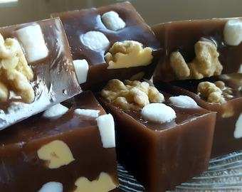 Chocolate Soap - Rocky Road Fudge - Valentines Day - Fake Food - Vegan Soap - Gift for Him - Candy Soap - Novelty - Mothers Day